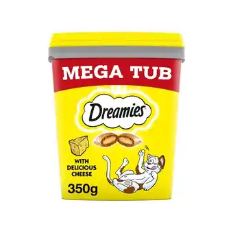 Tesco Dreamies Cat Treat Biscuits with Cheese Bulk Mega Tub 350g offer