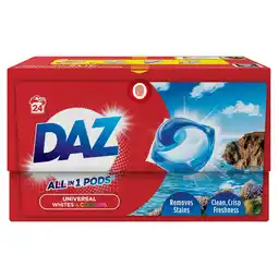 Tesco Daz All In 1 Pods Washing Capsules - Whites & Colours 24 Washes 400.8g offer