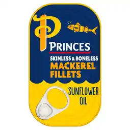 Tesco Princes Mackerel Fillets Sunflower Oil 125G offer