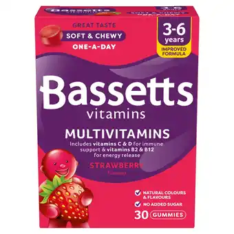 Tesco Bassetts Multivitamin Gummies, 3-6 years Strawberry x 30 offer