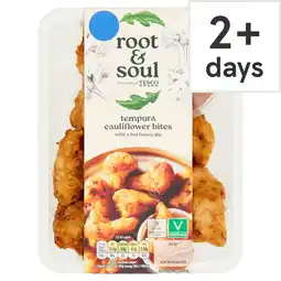 Tesco Root and Soul Tempura Cauliflower Bites with a Hot Honey Dip 230g offer