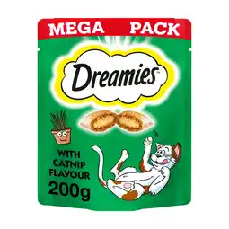 Tesco Dreamies Cat Treat Biscuits with Catnip Mega Pack 200g offer