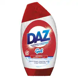 Tesco Daz Washing Liquid Gel Whites & Colours 25 washes 875ml offer