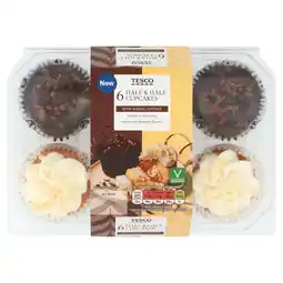 Tesco Tesco Half & Half Cupcakes - Vanilla and Chocolate 6 Pack offer