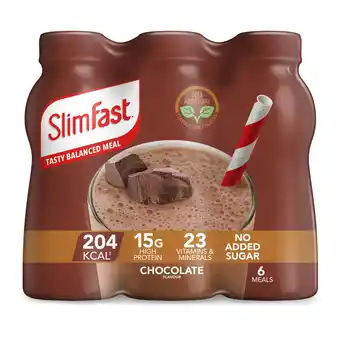 Tesco SlimFast Meal Replacement Shake - Chunky Chocolate 6 x 325ml offer