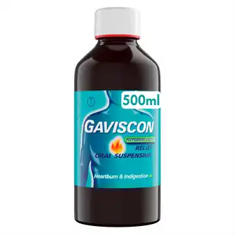 Tesco Gaviscon Heartburn & Indigestion Liquid Peppermint 500ml offer