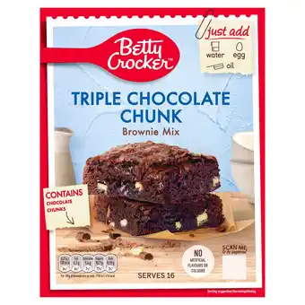 Tesco Betty Crocker Triple Chocolate Brownie Mix 415G offer