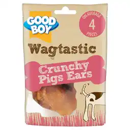 Tesco Wagtastic Treat Pigs Ears 4 Pieces offer
