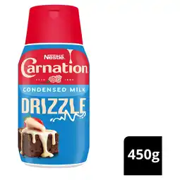 Tesco Carnation Original Drizzle Condensed Milk Dessert Sauce Bottle 450g offer