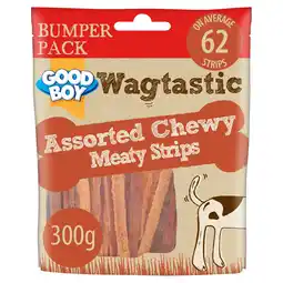 Tesco Good Boy Wagtastic Assorted Meat Strips 300G offer