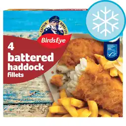 Tesco Birds Eye 4 Battered Haddock Fillets 400g offer