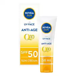 Tesco Nivea Sun UV Face Q10 Anti-Age Sun Cream SPF50 50Ml offer