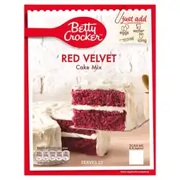 Tesco Betty Crocker Cake Mix - Red Velvet 425g offer