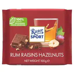 Tesco Ritter Sport Rum Raisins Hazelnuts 100G offer