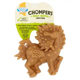 Tesco Good Boy Chompers Unicorn Dog Treats 60G offer