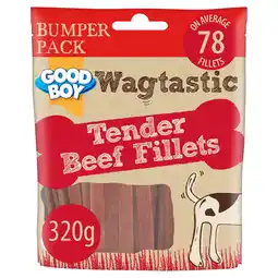 Tesco Wagtastic Treat Beef Fillets 320G offer