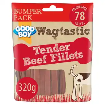 Tesco Wagtastic Treat Beef Fillets 320G offer