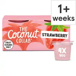Tesco The Coconut Collab Strawberry Coconut Yoghurt Multipack 4x90g offer