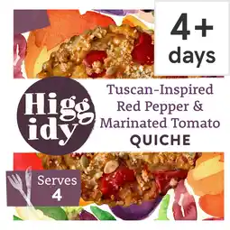 Tesco Higgidy Tuscan-Inspired Red Pepper & Marinated Tomato Quiche with Smoky Aubergine 400g offer