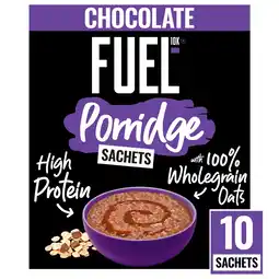 Tesco FUEL10K Chocolate Protein Porridge Oat Cereal Sachets 10x36g offer