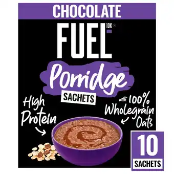 Tesco FUEL10K Chocolate Protein Porridge Oat Cereal Sachets 10x36g offer