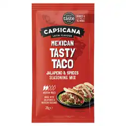 Tesco Capsicana Mexican Tasty Taco Jalapeno & Spices Seasoning Mix 28G offer