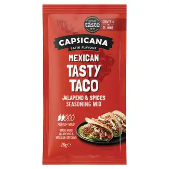 Tesco Capsicana Mexican Tasty Taco Jalapeno & Spices Seasoning Mix 28G offer