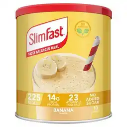 Tesco SlimFast Meal Replacement Shake Powder - Banana Flavour 365g offer
