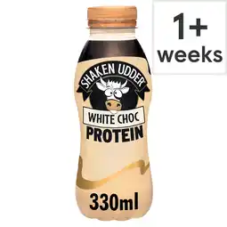 Tesco Shaken Udder White Choc Protein Milkshake 330ml offer