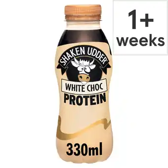 Tesco Shaken Udder White Choc Protein Milkshake 330ml offer