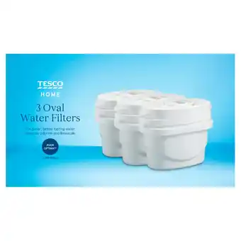 Tesco Tesco 30 Day Water Filter 3 Pack Oval Plus Compatible offer