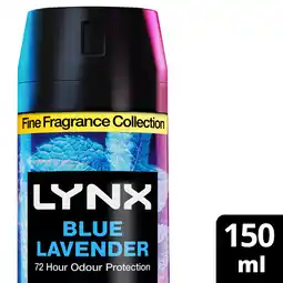 Tesco Lynx Blue Lavender 72h Fine Fragrance Deodorant Bodyspray for Men 150ml offer