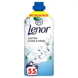 Tesco Lenor Fabric Conditioner Cotton Clean & Fresh 55 Washes 1.815L offer