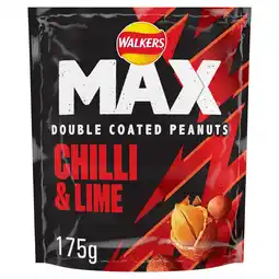 Tesco Walkers Max Double Coated Peanuts Chilli & Lime Sharing Bag 175g offer