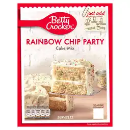 Tesco Betty Crocker Rainbow Chip Party Cake Mix 425g offer