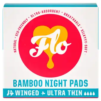 Tesco Flo Bamboo Winged & Ultra Thin Night Pads x14 offer