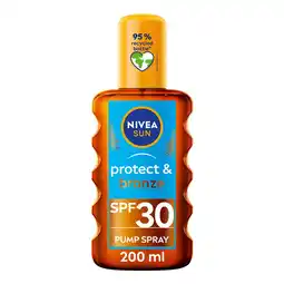 Tesco NIVEA SUN Protect & Bronze Tan Activating Sun Oil Spray SPF30 200ml offer