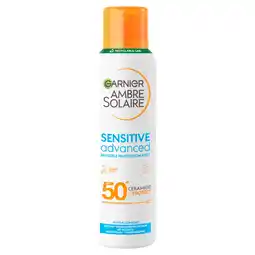 Tesco Garnier Ambre Solaire Sensitive Advanced Mist Spf 50 150Ml offer