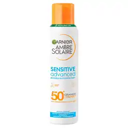 Tesco Garnier Ambre Solaire Sensitive Advanced Mist Spf 50 150Ml offer