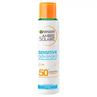 Tesco Garnier Ambre Solaire Sensitive Advanced Mist Spf 50 150Ml offer