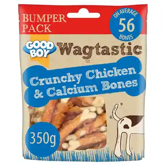 Tesco Wagtastic Chicken&Calcium Bones 350G offer
