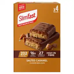 Tesco SlimFast Meal Replacement Bars Salted Caramel 4x60g offer
