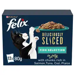 Tesco Felix Deliciously Sliced Fish Selection In Jelly 12X80g offer