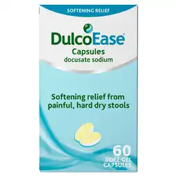 Tesco DulcoEase Soft Gel Capsules - Stool Softener & Laxative 60s offer