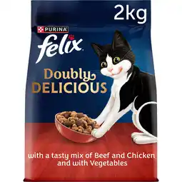 Tesco Felix Dry Doubly Delicious Beef, Chicken & Vegetables Cat Food 2kg offer