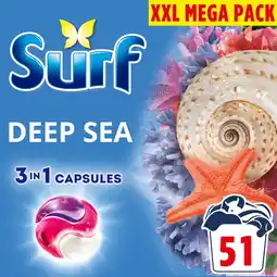 Tesco Surf 3 In 1 Deep Sea Washing Capsules 51 Washes 882.3g offer