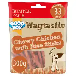 Tesco Good Boy Chicken & Rice Sticks Dog Treats 300G offer