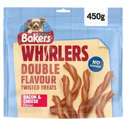 Tesco Bakers Whirlers Bacon & Cheese Flavour Treats 450G offer