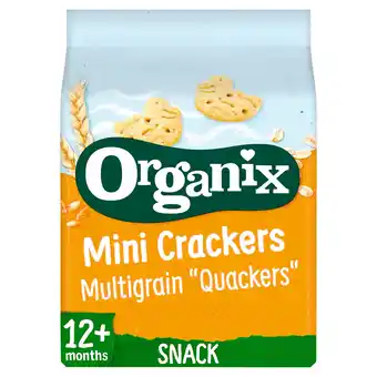Tesco Organix Mini Crackers Multigrain Quackers 80g 12m+ offer