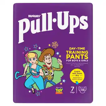 Tesco Huggies Pull Ups Training Nappy Pants Size 7 x18 offer
